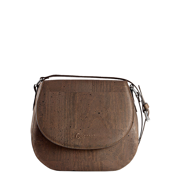 Pruun korgist käekott Saddlebag