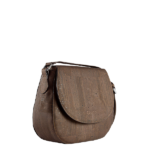 Dark Brown Cork handbag ELEGANCE from side