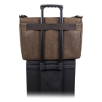 Dark brown Cork laptop bag for men with travel bag