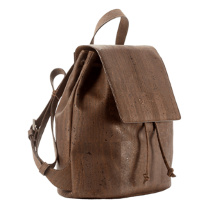 Dark Brown Cork backpack for women from side