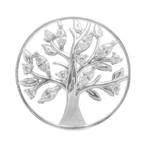 Tree of life with white zircon diamonds