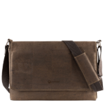 Dark brown Cork laptop bag for men