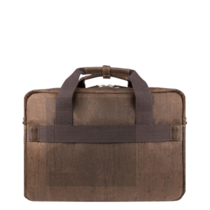 Dark Brown Cork briefcase for men back