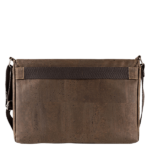 Dark brown Cork laptop bag for men from back